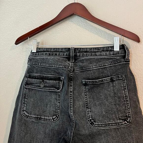 Current Elliott Cropped Bootcut Jeans Dark Cotton Stretch Front Patch Pocket 27 - Picture 7 of 9